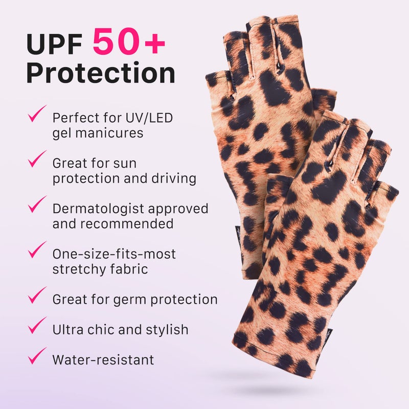ManiGlovz - The Original UPF 50+ UV Light Protective Nail Gloves | Gel Manicure Gloves and Anti UV Fingerless Gloves for Women | Can be Used as Sun Protection Gloves for Driving | Hard Core Print - Image 3